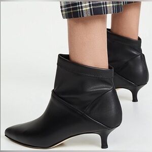 New Tibi Jean Calf Leather Bootie-Black, Size 8